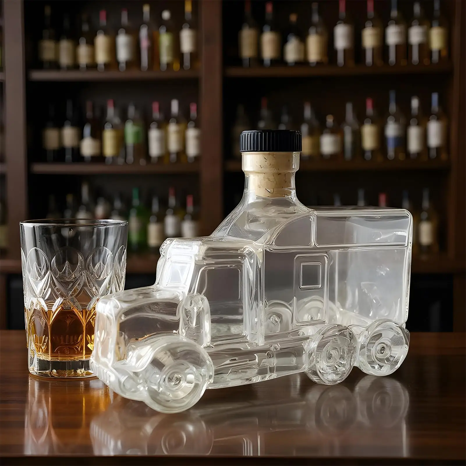 Wine Beer Truck - Decanter Decorativo a Forma di Bicchiere