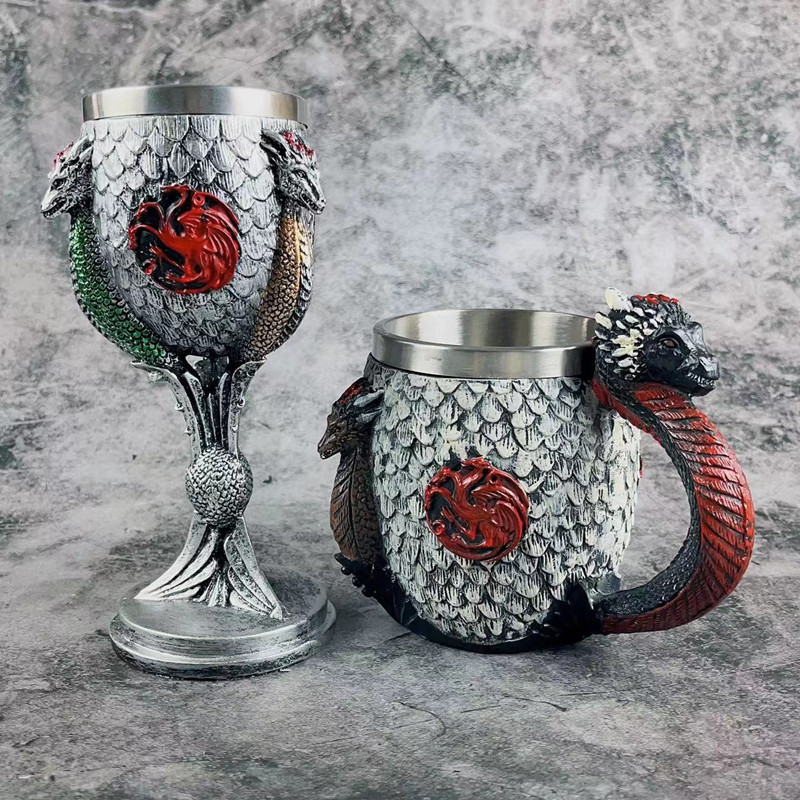 Wine Beer Europe - Tazze Thrones in resina in acciaio